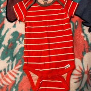 Carter's Bright Red and White Striped Bodysuit